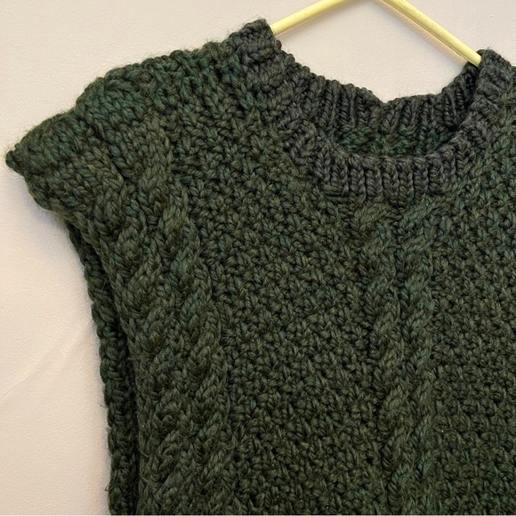 Chic Dark Green Cable Knit Sweater - Picture 7 of 8